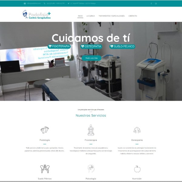 Diseño web de Podofisio en Rincón de la Victoria Málaga